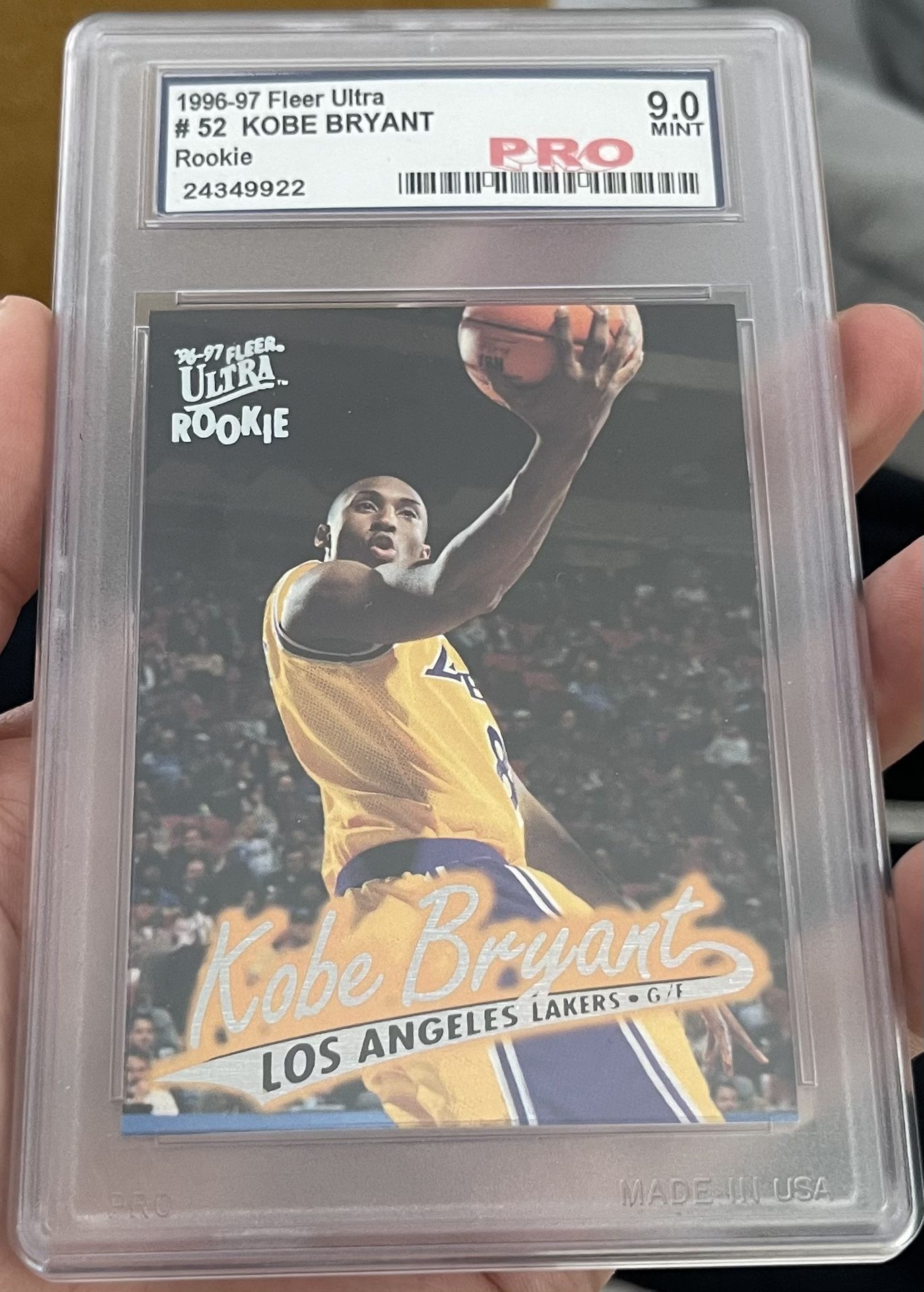 1996-97 Fleer Ultra #52 Kobe Bryant Rookie PRO 9.0 Mint grade
