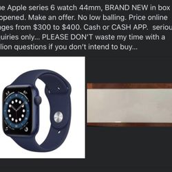 Apple Series 6 (44mm) Blue Watch And Fitbits