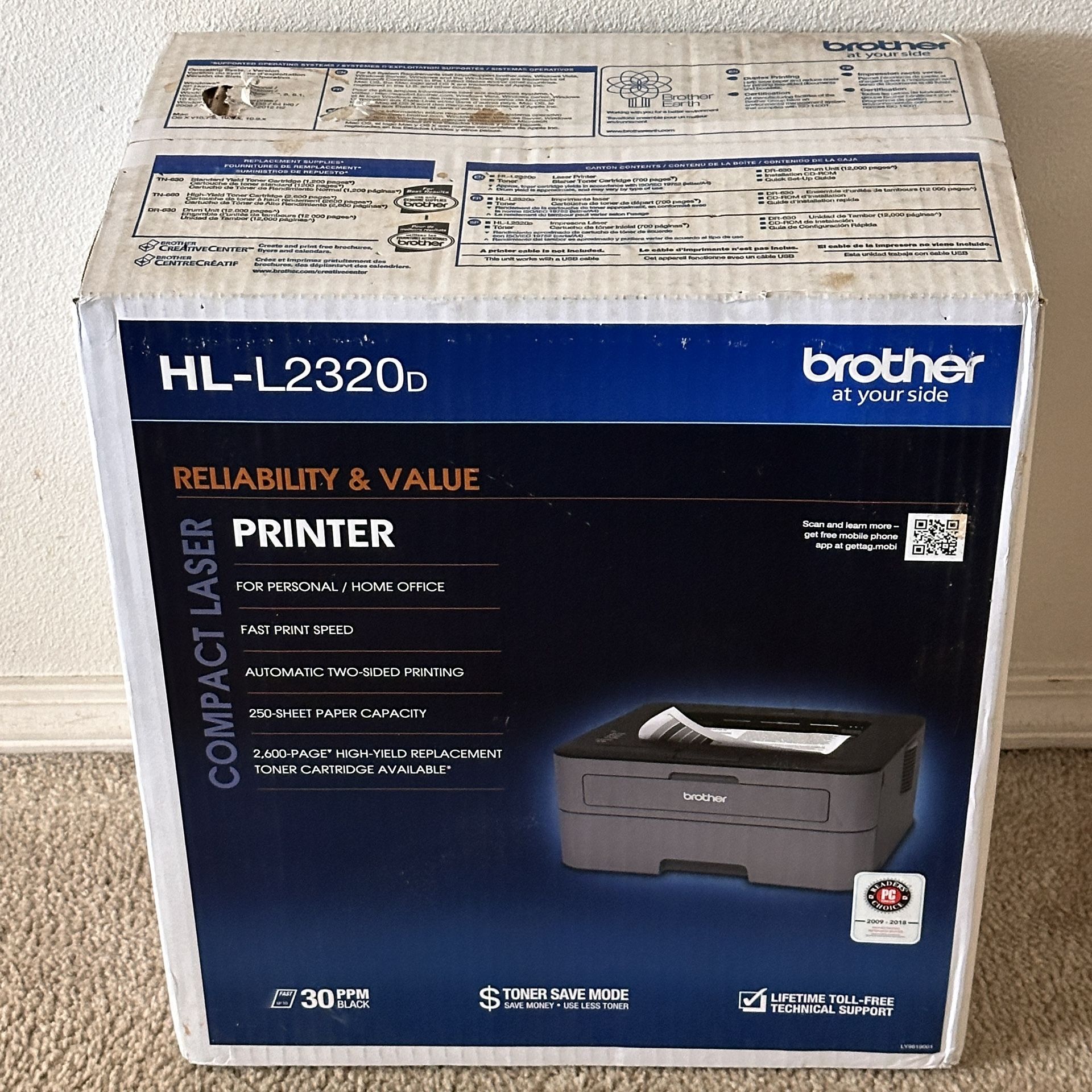 NEW Brother HL-L2320D Mono Laser Printer / Personal Laser Printer with Duplex