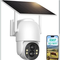4MP Solar Powered PTZ Security Camera 4G WiFi