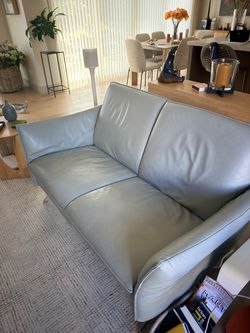 Himolla Leather Couch, Manual Recliner, Color: Jade
