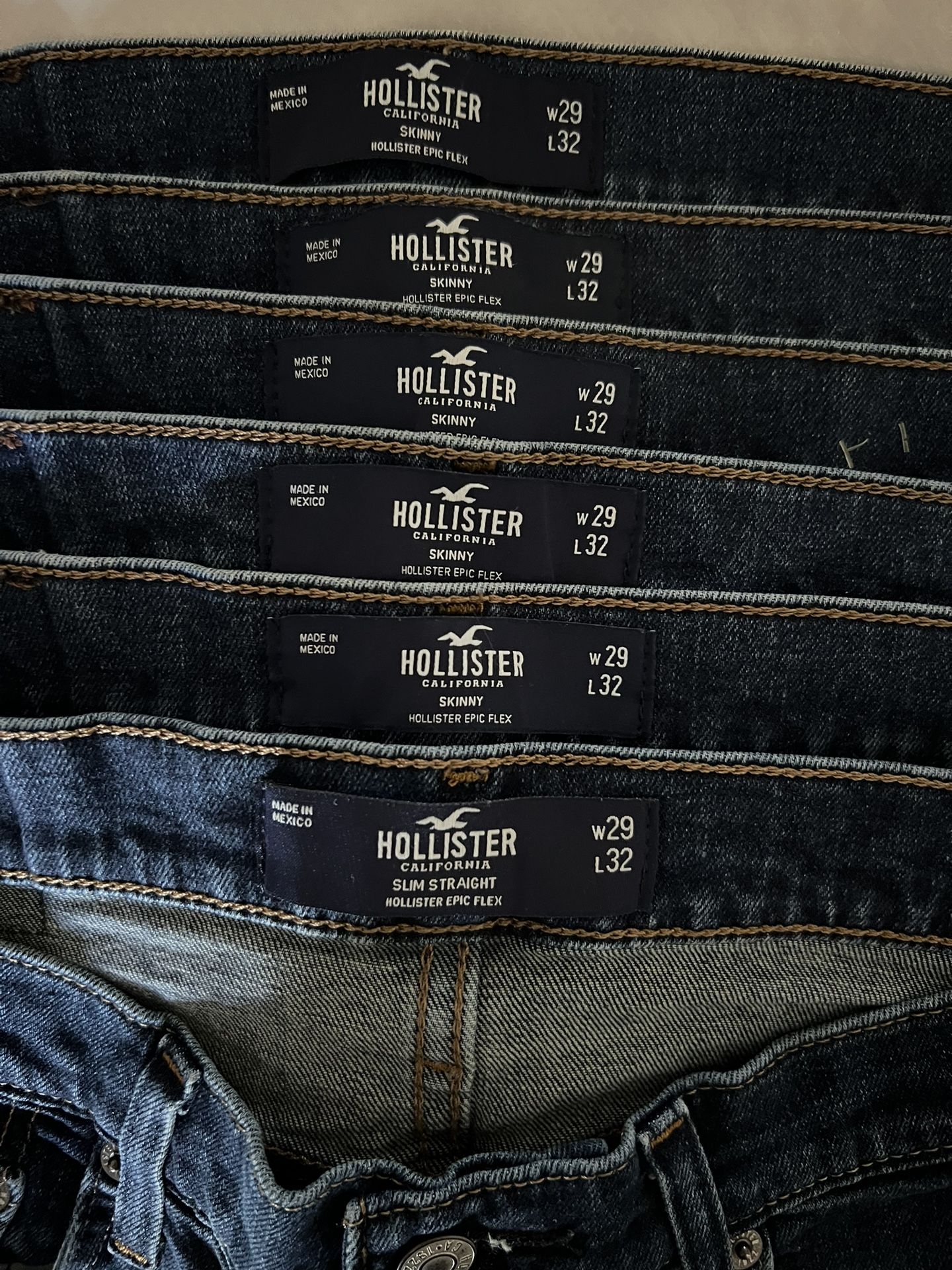 6 Pairs Of Men/Young Men Hollister Jeans $12 EACH
