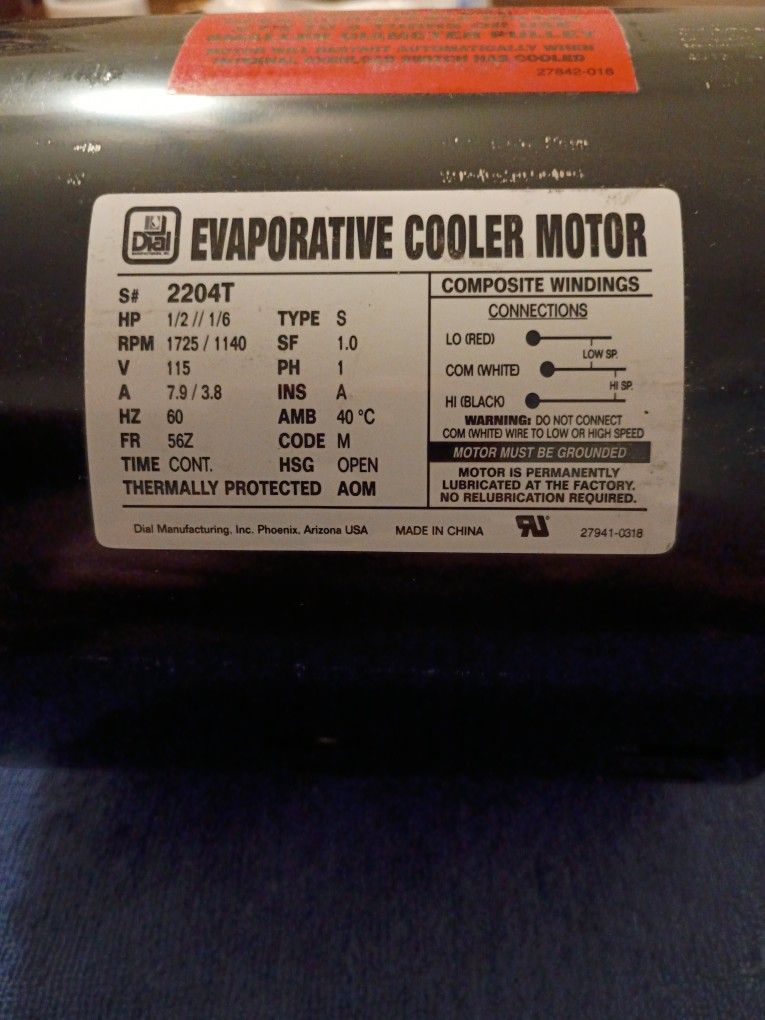 Evaporative Cooler Motor