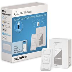 Lutron Caseta Single-Pole/3-Way Smart Lighting Lamp Dimmer and Remote Kit | P-PKG1P-WH | White