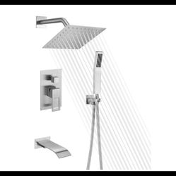 SUMERAIN 1-Handle 1-Spray Tub & Shower Faucet 1.8 GPM in Brushed Nickel w/Valve