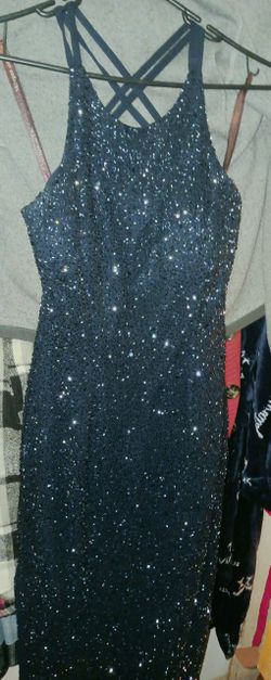 Dark Blue Sequim Evening Dress Size 3