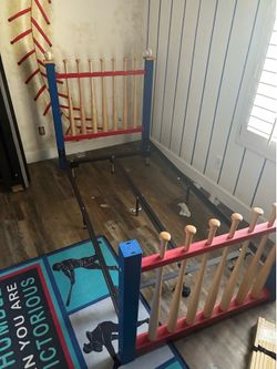 Kid bed frame (baseball) set