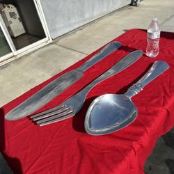 Household Wall Decor Giant  Metal Fork Knife And Spoon 