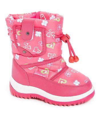 Fushia Hearts Snow Boot - Girls, Size: Toddler 10
