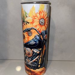 Sunflower Motorcycle Tumbler