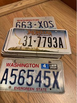Old Washington and Montana plates