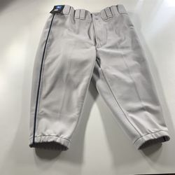 Mizuno Premier Adult Medium Baseball Pants Short Knickers Pant Gray Navy