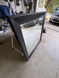 Large Modern Black Framed Mirror