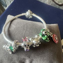 Pandora Carriage Charm Bracelet Including 5 Charms