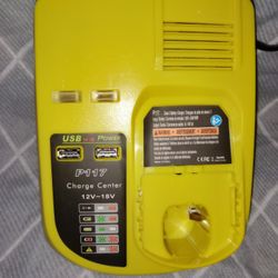 P117 dual fast battery charger for 18-volt Ryobi batteries with 3A 2 USB ports