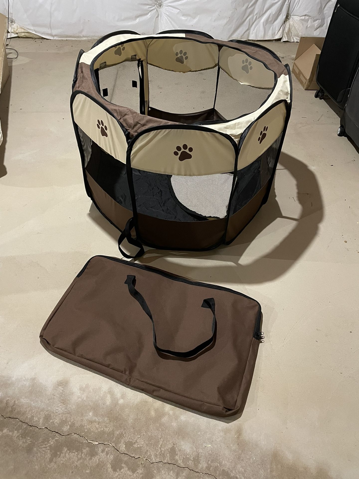Foldable Pet Playpen With Carrying Bag