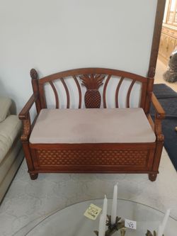 Solid Wood Bench with Storage
