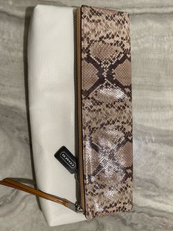 Coach Leather Snake Print Clutch