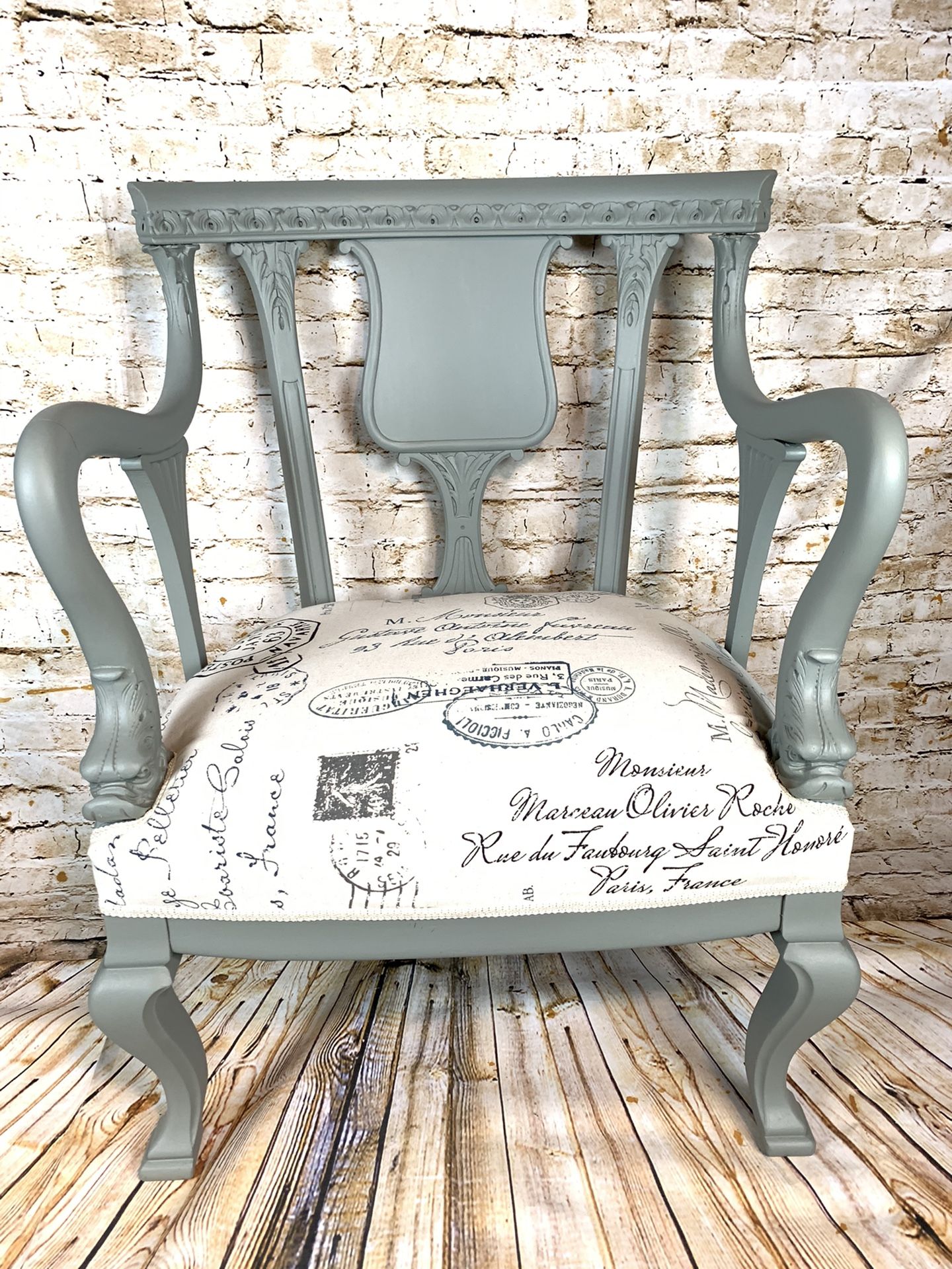 French Farmhouse Accent Chair — Newly Refinished!