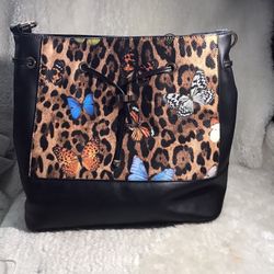 No Brand Beautiful Purse Butterfly N Leopard 