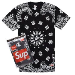 Supreme Hanes 2 Pack Bandana Tshirt SMALL