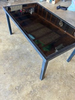 Used small glass top table