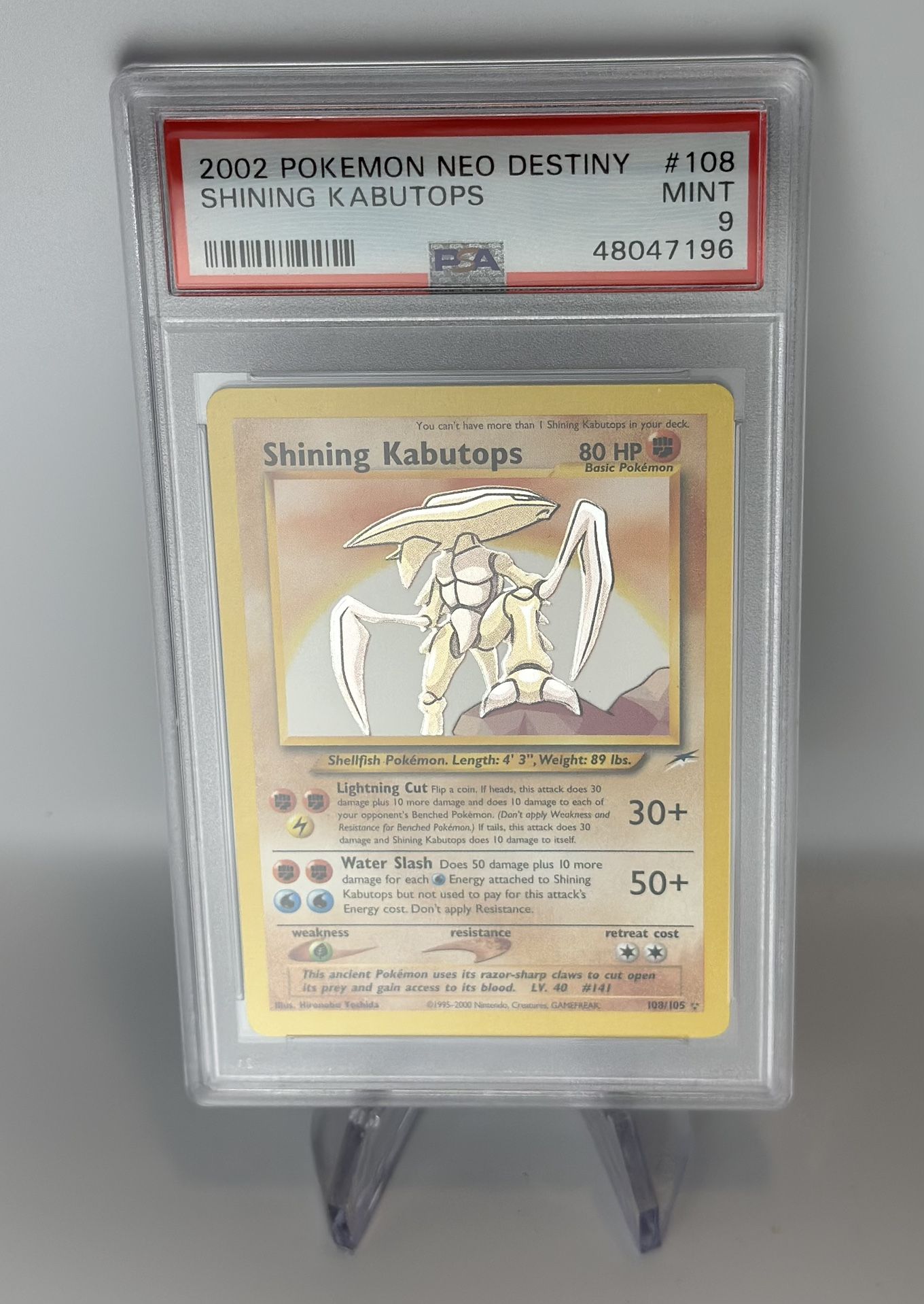 Pokemon Shining Kabutops 2002 Neo Destiny #108 PSA 9 