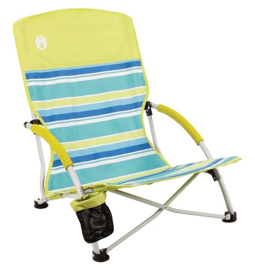 NEW Coleman Utopia Breeze Lightweight Beach Chair with Cup Holder