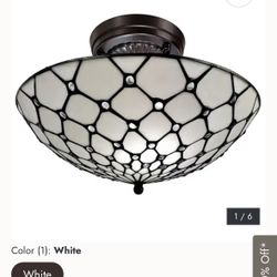 Tiffany Style Ceiling Fixture Stained Glass