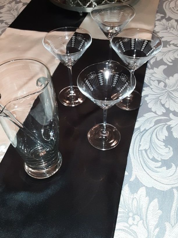 Glass Martini Set With Pitcher