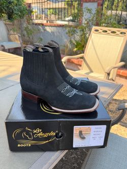 🤠 Los Angeles Boots – Black Nubuck – Size 9