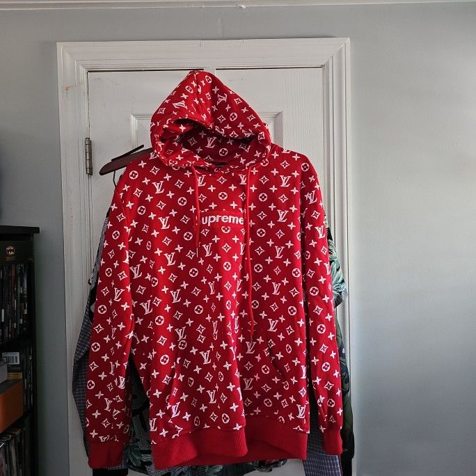 Supreme X Louis Vuitton Mens Small Monogram Hoodie