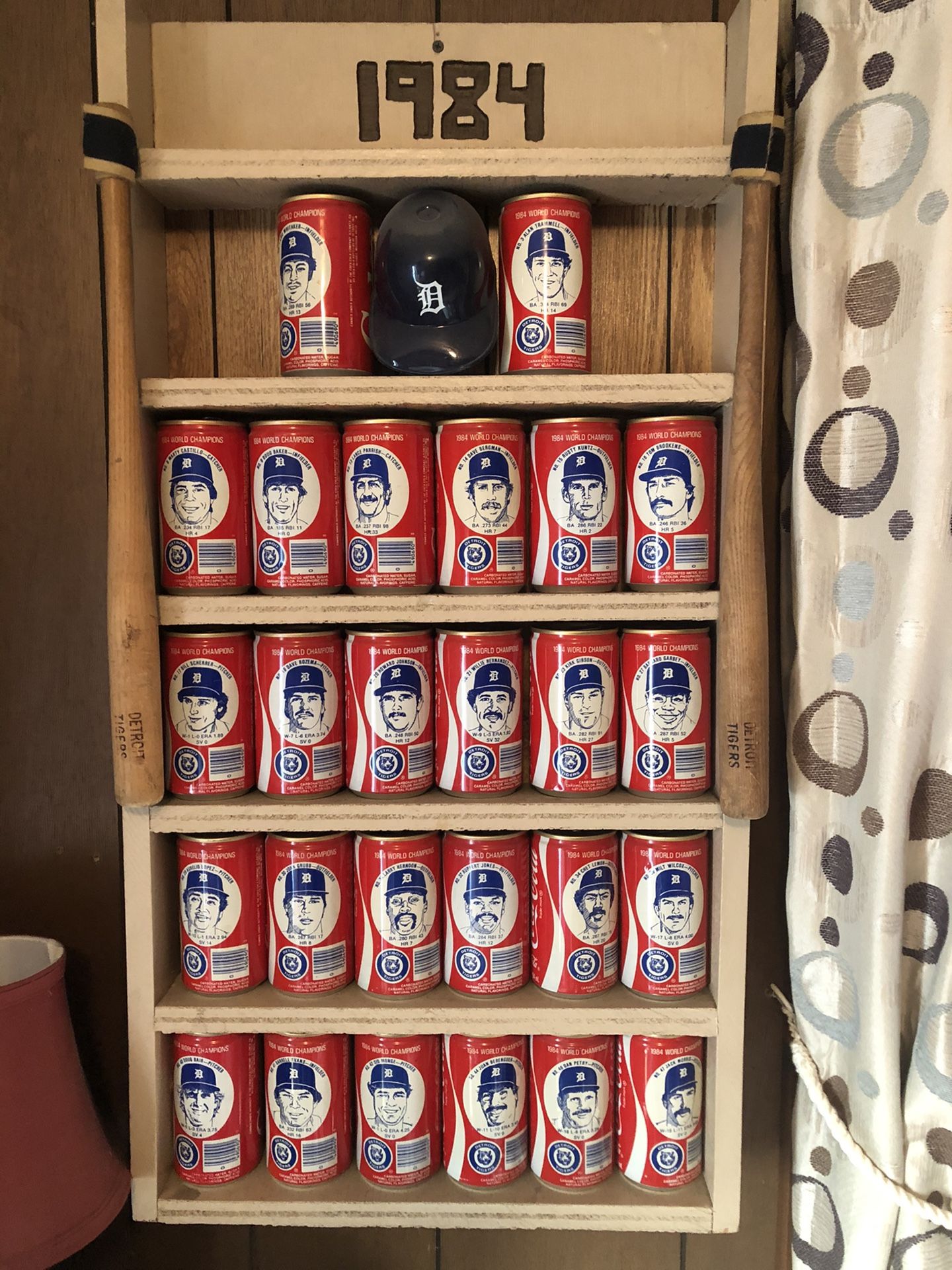 1984 Detroit Tigers World Series Champions coke cans