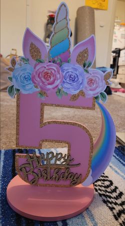 5th happy birthday unicorn decor