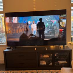 SONY 75" TV WITH TV TABLE