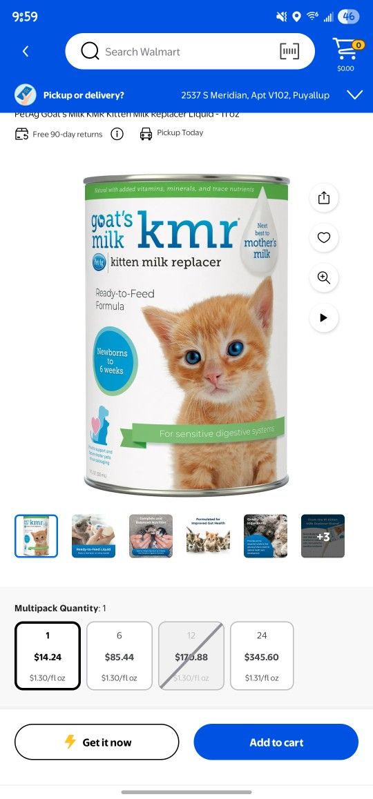 Goat milk replacer for kittens