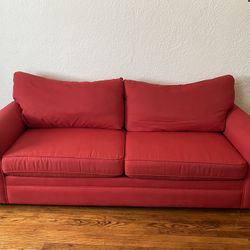 Red Deep-Seat Couch