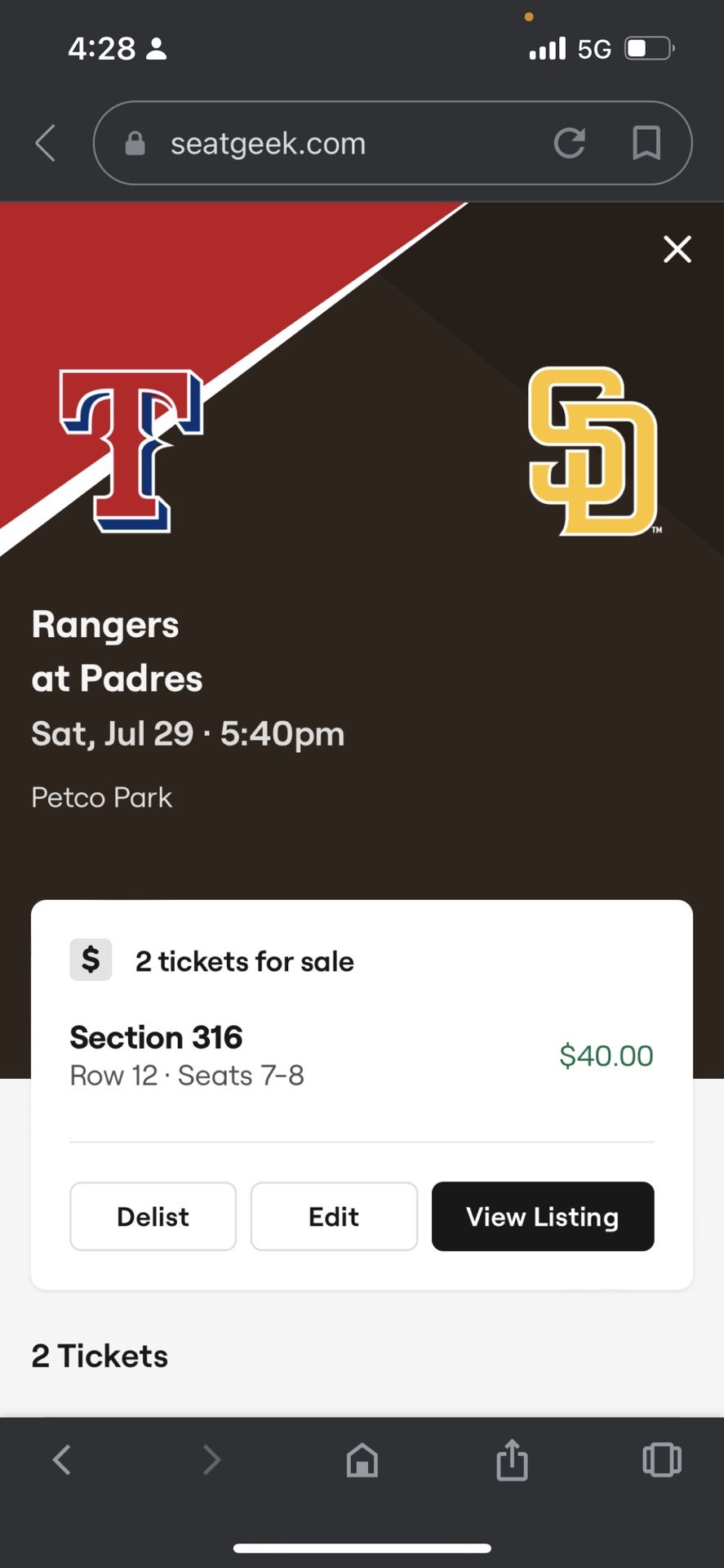Padres Game Tickets Saturday
