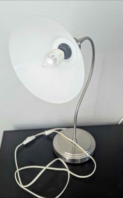 Classic Glass & Nickel Desk Lamp (Heavy Base)