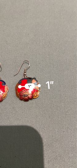 Vintage Cloisonné Enamel Earrings
