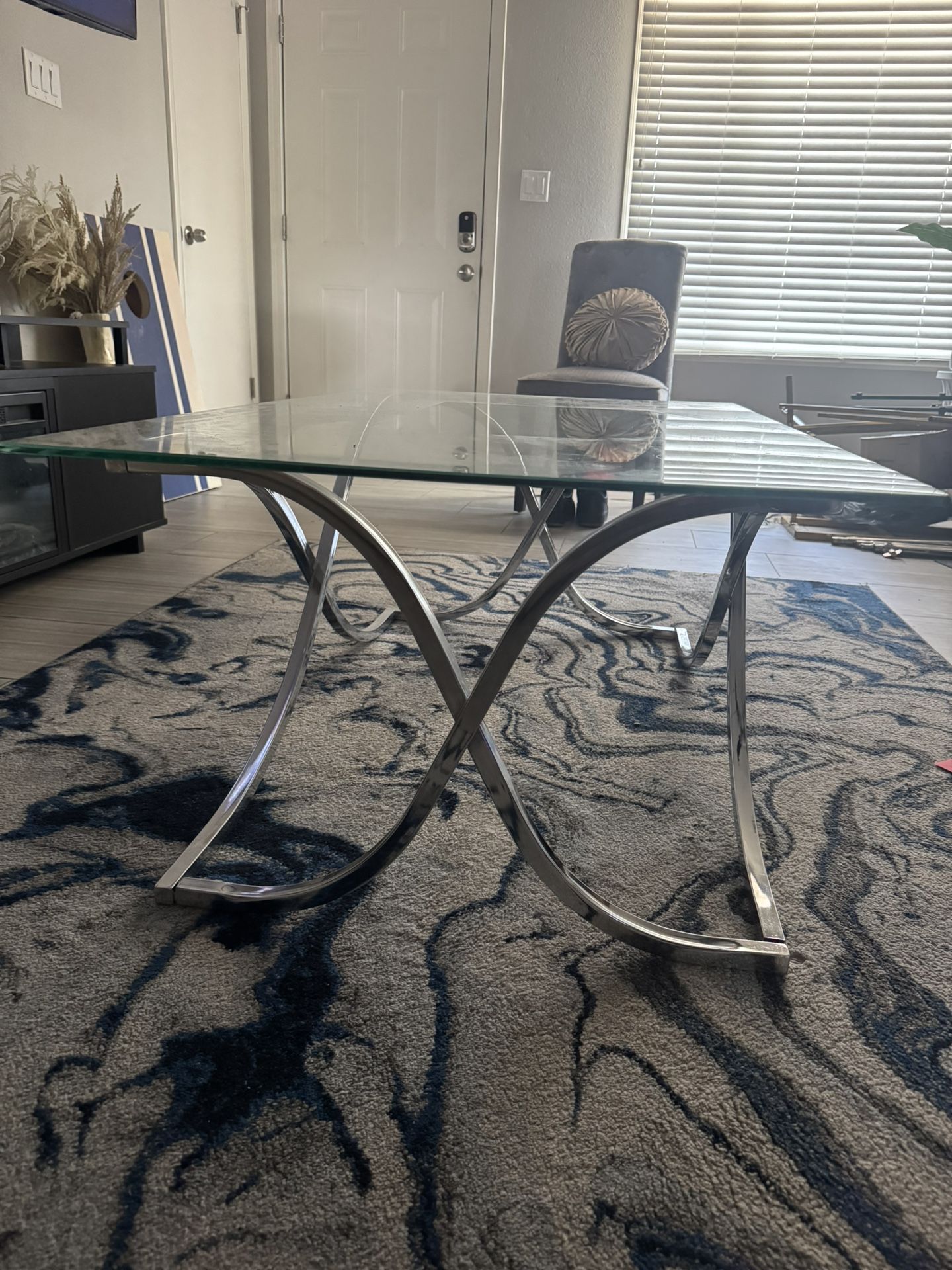 Glass Top Coffee Table And End Tables
