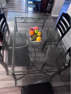 Glass table and chairs