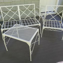 4 Piece White Patio Furniture Set