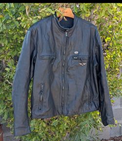 Vintage Harley Davidson Leather Jacket XL Made in USA Cafe Racer Moto Biker VGC