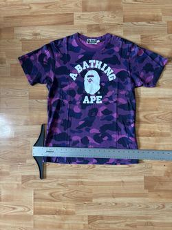 BAPE Purple Camo T-Shirt with White A Bathing Ape Logo Size M #streetwear #camo