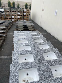 New double sink 61”x 22” bathroom vanity countertops $199 ea. or 3 for $100. Time of purchase pickup.