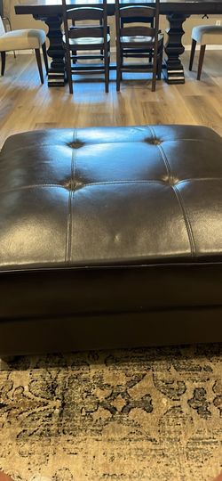 Leather ottoman/coffee table