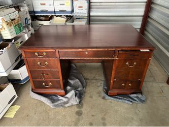 Solid Wood Executive Desk $150 - Heavy, Must Go