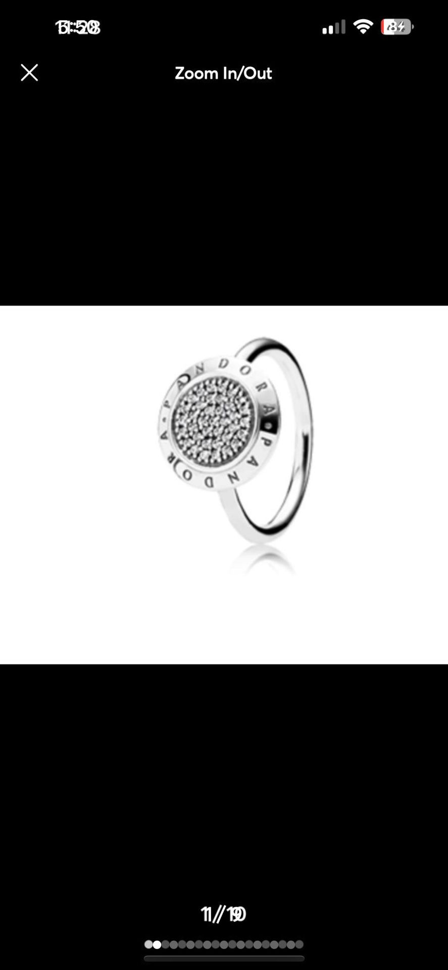 Pandora Signature Logo Ring Size 9