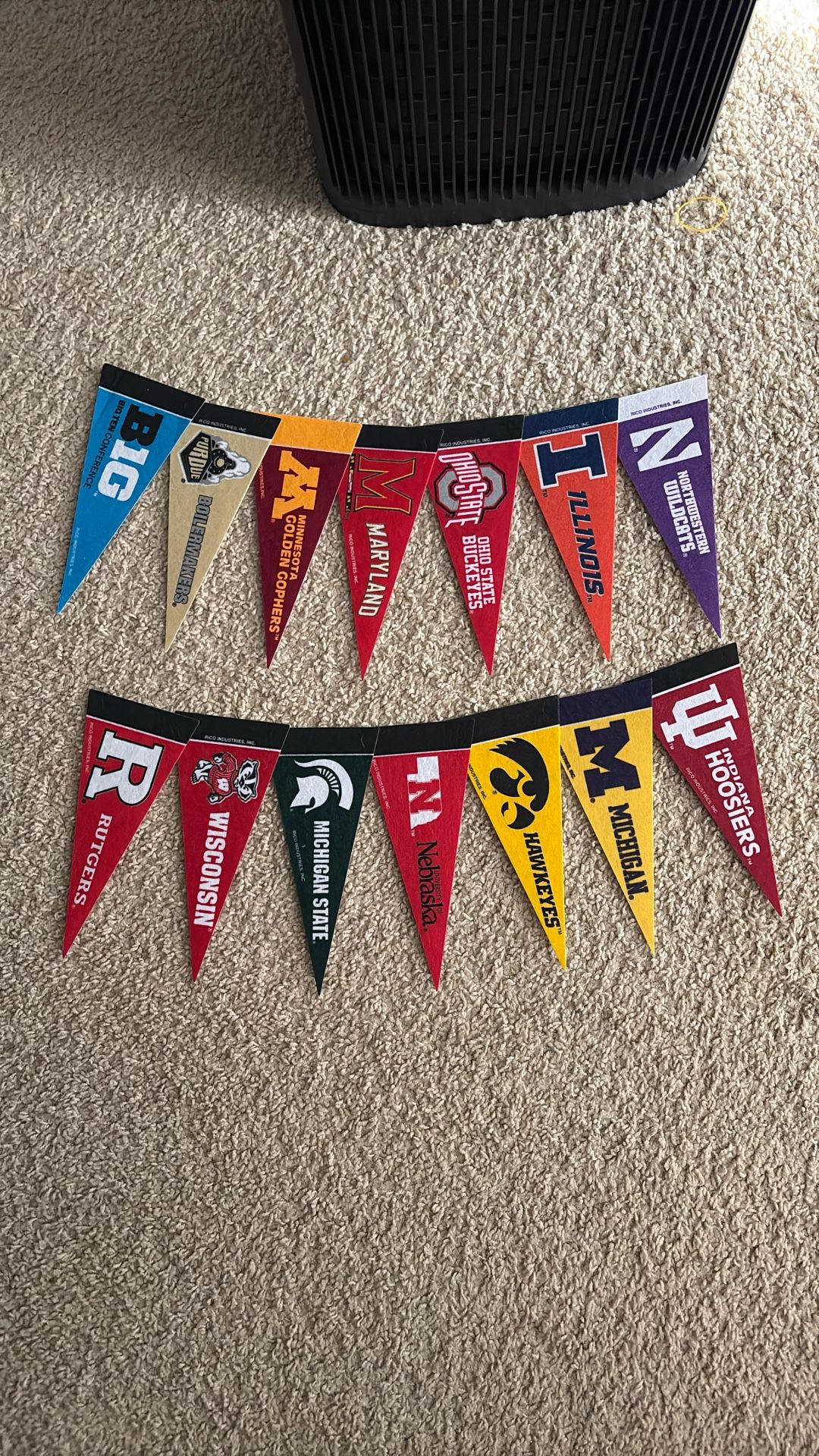 NCAA Big Ten Complete 4" X 9" Felt Mini Pennant League Set